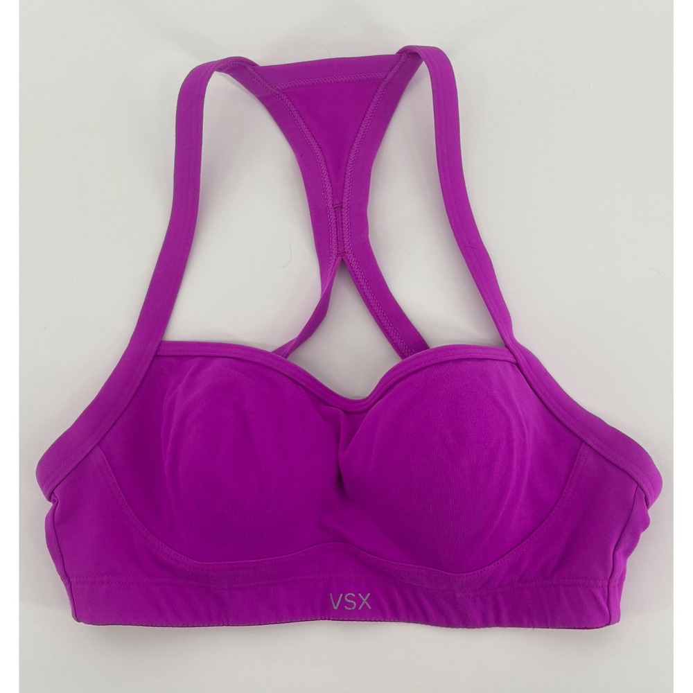 VSX Victoria's Secret Purple Underwire Racerback‎ Sports Bra 32B Sexy Sport